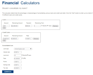 Should I consolidate my loans? - Calculator