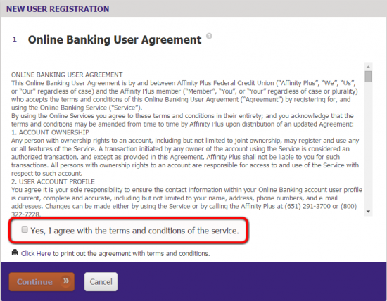 Terms of use agreement