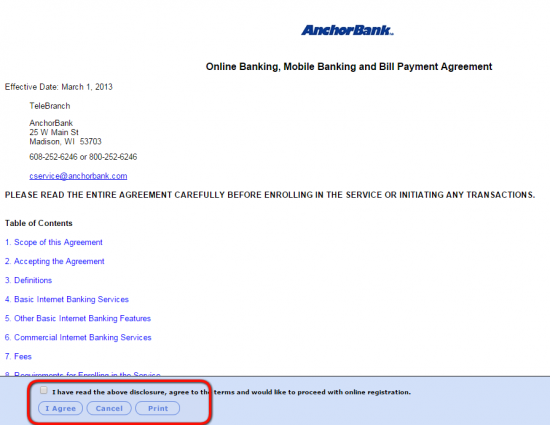 AnchorBank Online Banking Enroll - Step 2