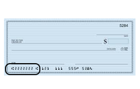 Sample check - where to find routing number
