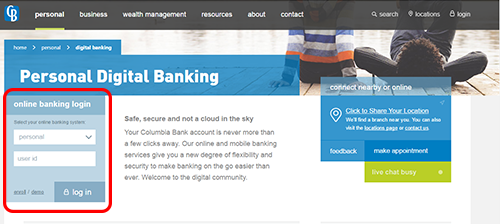 columbia-bank-homepage-login