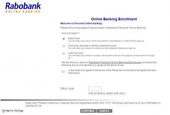 rabobank enrollment